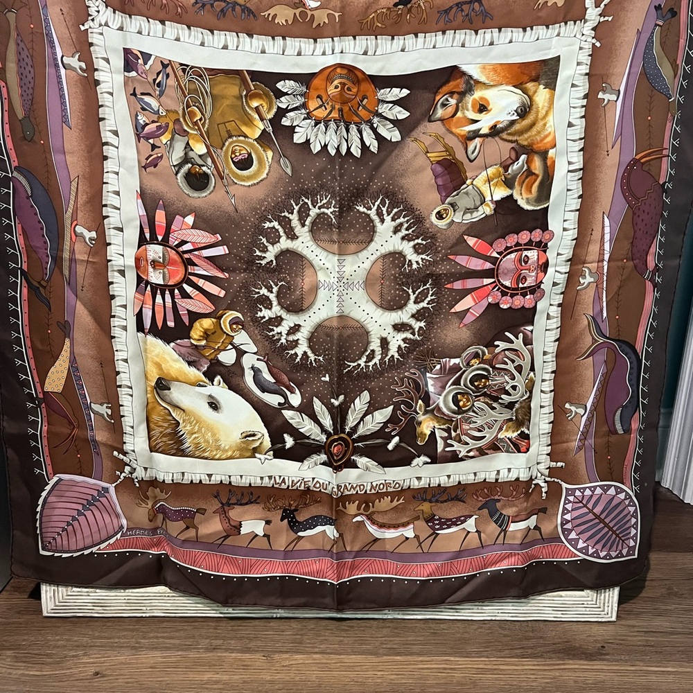 Hermes Brown and Pink La Vie du Grand Nord